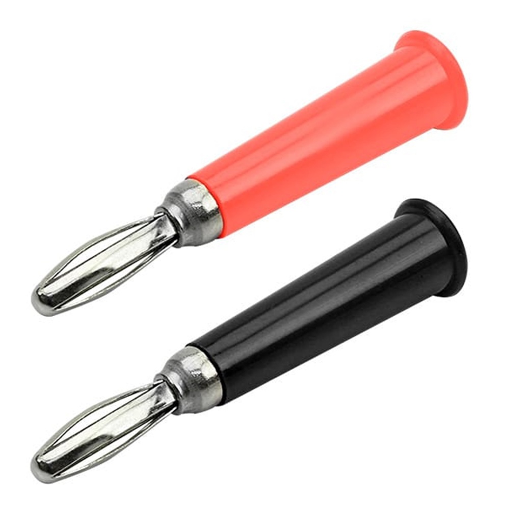 Kit 1/2/5/10/20 Pares Pino Plug Conector Banana Macho 4mm Preto e Vermelho