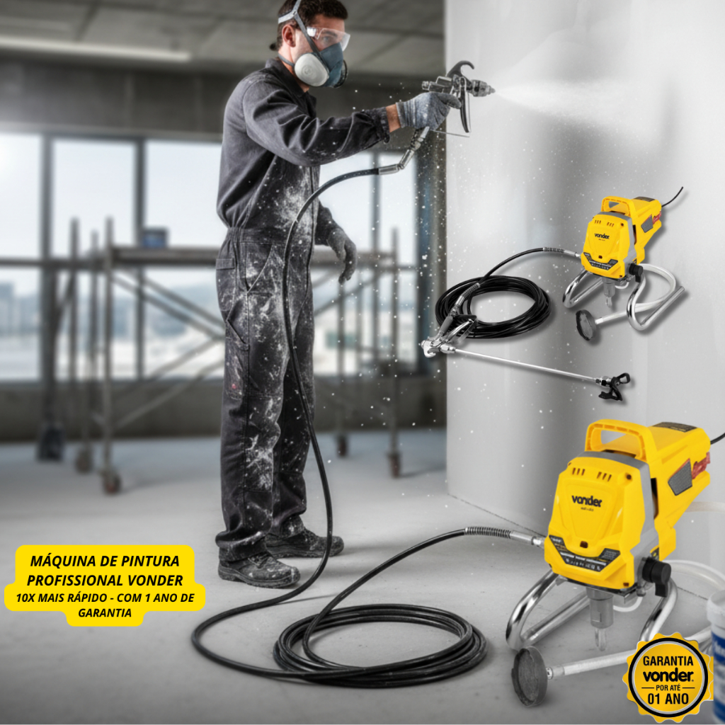 Máquina De Pintura Airless MPA1010 Completa Com Pistola Extensor Mangueira Vonder