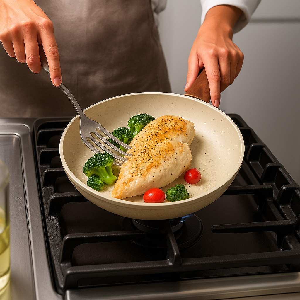 Frigideira Cerâmica Antiaderente Não Gruda Cabo 24cm Fogão Cooktop Indução Gás 1,5L Resistente