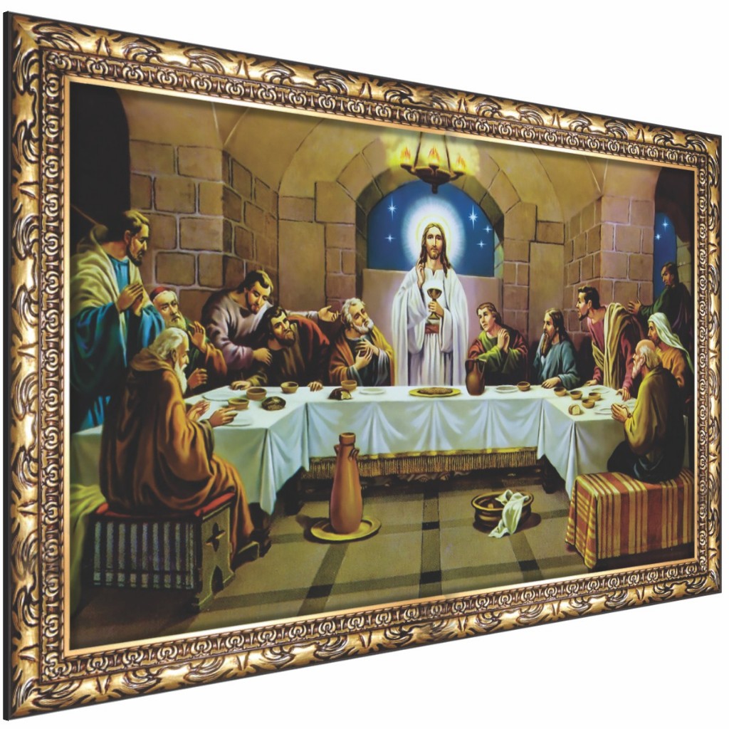 Quadro Decorativo Santa Ceia Jesus e Apostólos  Sala Quarto Escritório Hall Presente Perfeito em Oferta na Shopee