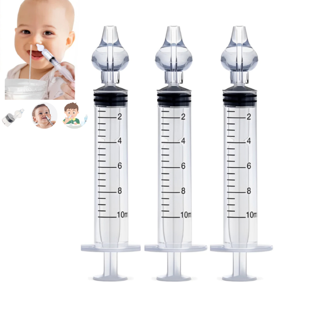 Kit 03 Seringas ou 2 Seringas  Para Limpeza e Lavagem Nasal Infantil e Adulto Com Bico de Silicone