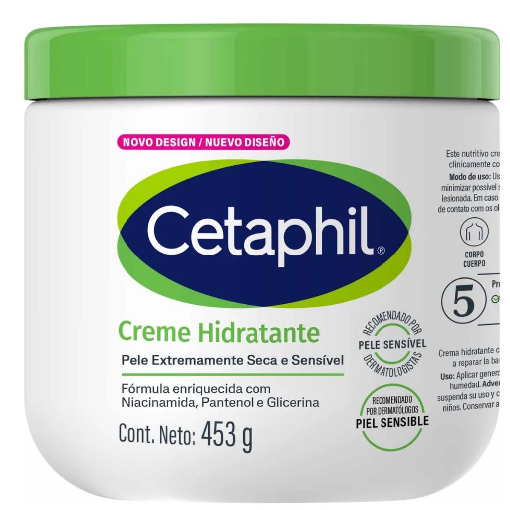 Cetaphil Creme Hidratante 453 g Sem Fragrância para Pele Sensível ou Muito Seca