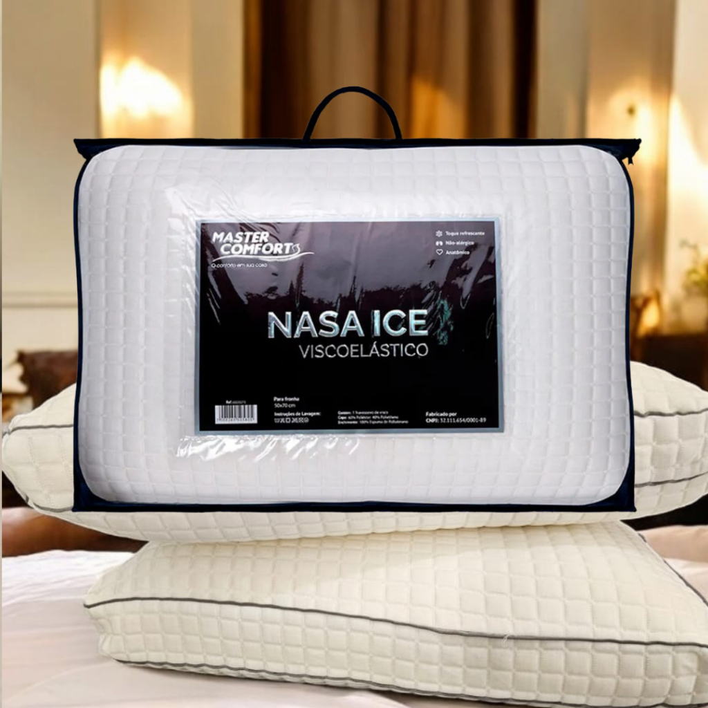 TRAVESSEIRO NASA ICE VISCOELASTICO GEL 01 UN REFRESCANTE ANTIALERGICO MACIO em Oferta na Shopee