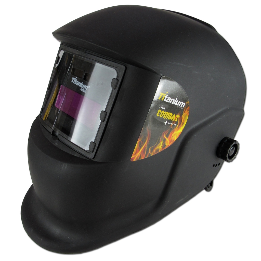 Máscara de Solda Auto Escurecimento Ton.11 Fixa Combat Proteção Solar Profissional Titanium Platina em Oferta na Shopee