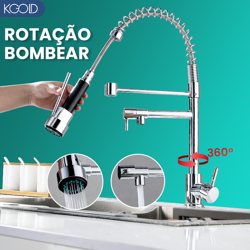 Torneira De Cozinha Gourmet Com Mesa Removível/Pulverizador De Parede é Bancada