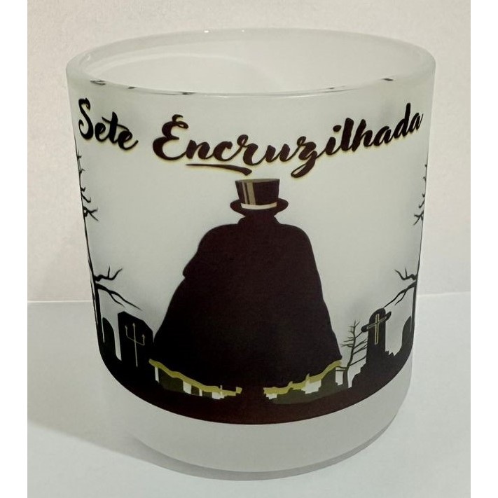 EXU SETE ENCRUZILHADA COPO DE EXU BEBIDAS E WHISKY 260ML VIDRO - UMBANDA QUIMBANDA CANDOMBLE CALUNGA