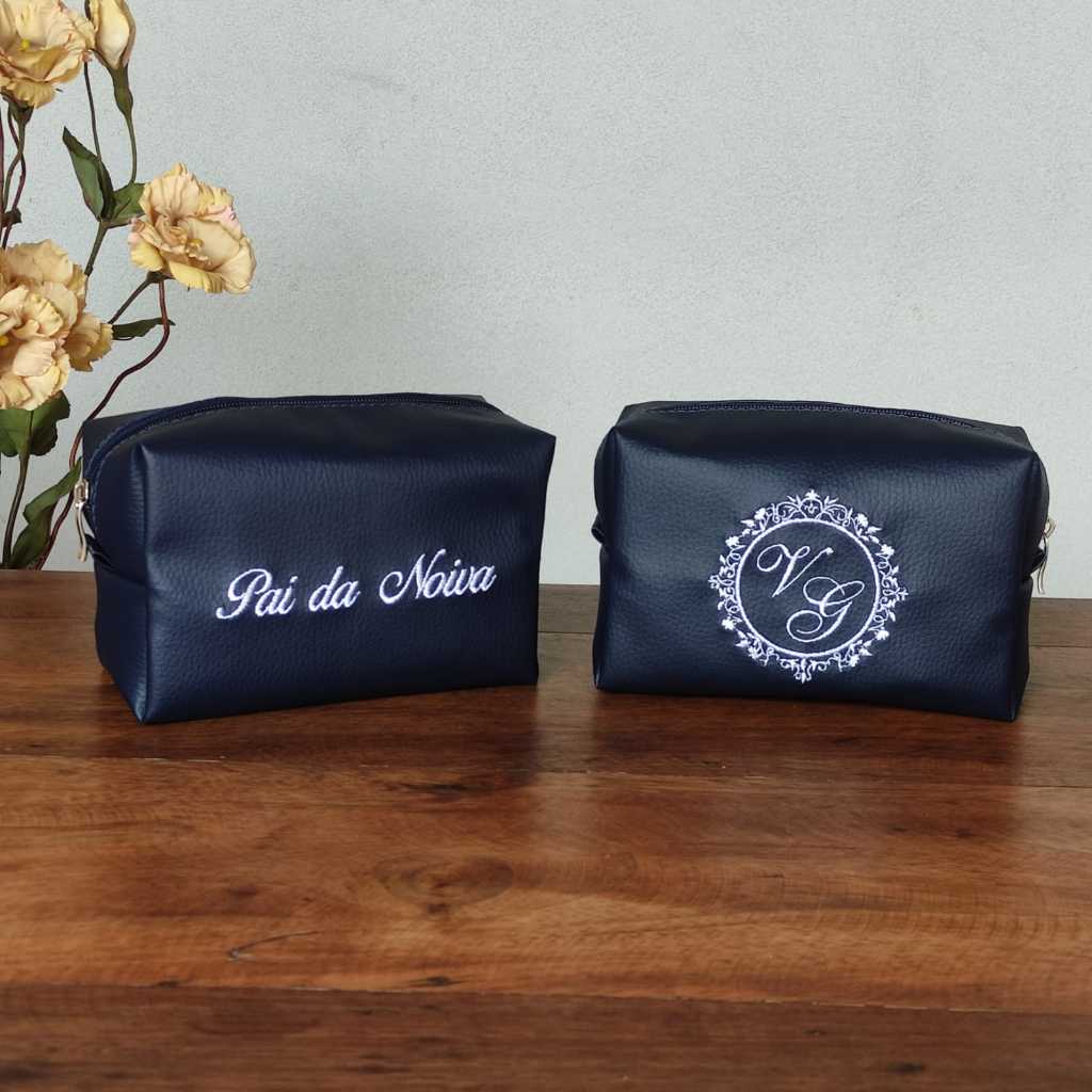 Necessaire Personalizada Bordado dois lados