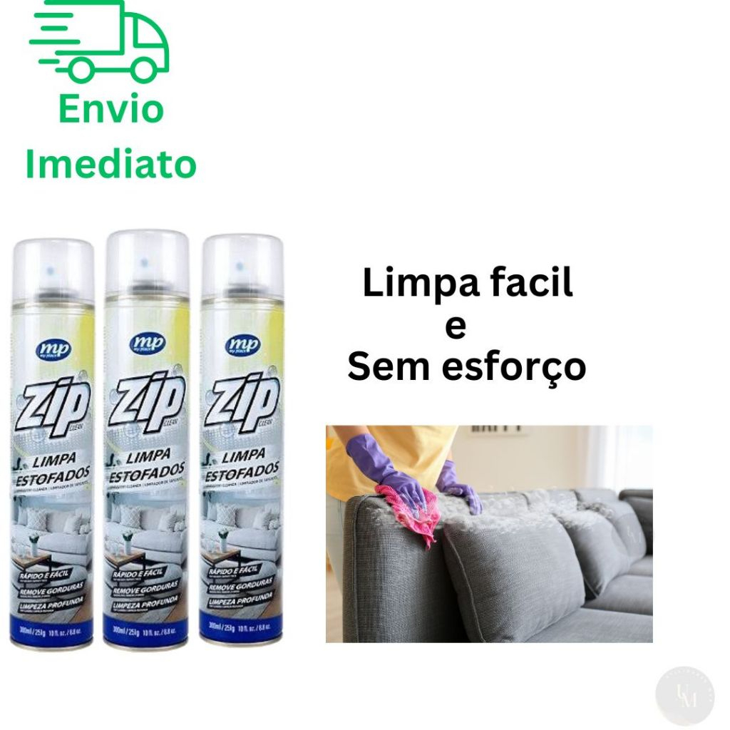 KIT 3 Limpa Estofados a Seco Spray Zip Clean 300ml