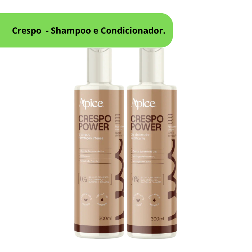 Kit Shampoo e Condicionador Crespo Power Apse