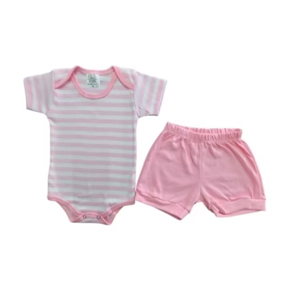 Conjunto Bebe listrado Short Bebê +1BB