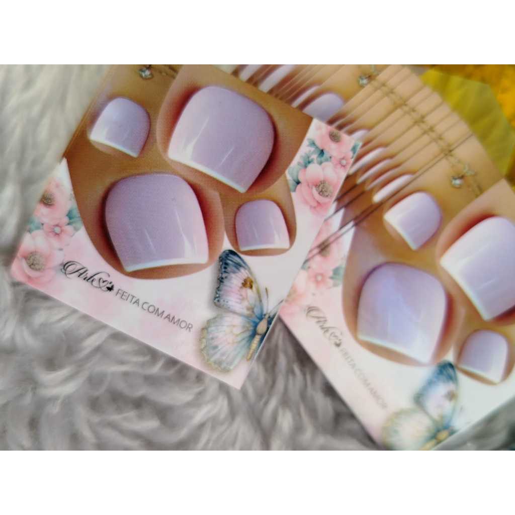 1.000 cartões + 1.000 embalagens filha unica casadinho pezinho para adesivos e joias de unhas (NAO precisa de pasta L