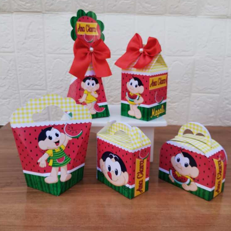 PEGUE E MONTE - Kit Festa Personalizados  Magali Monica Lembrancinhas Caixinhas para Aniversário