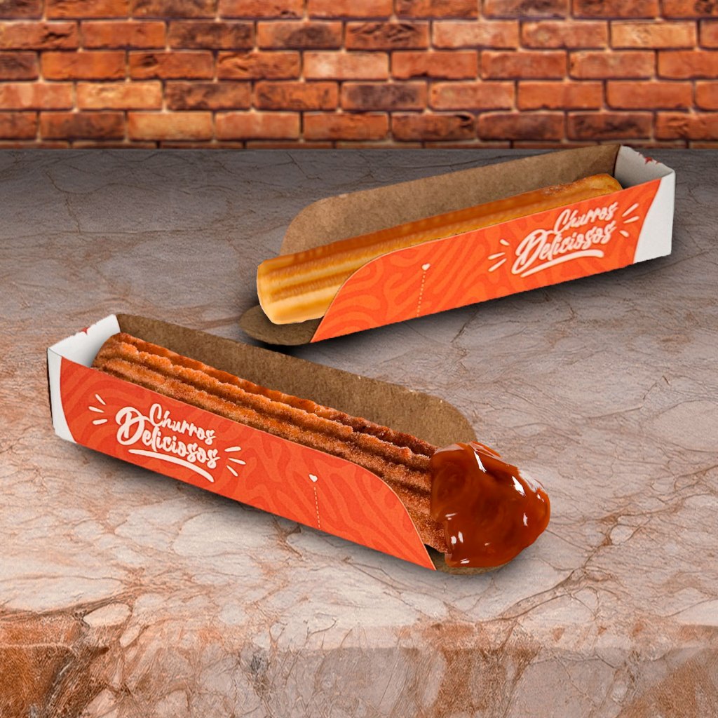 Caixinha Embalagens Para Churros 100 Unidades Colorida