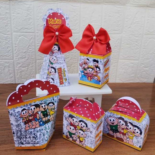 MONTE EM CASA - Kit Festa Personalizados  TURMA DA MONICA MAGALI CEBOLINHALembrancinhas Caixinhas para Aniversário