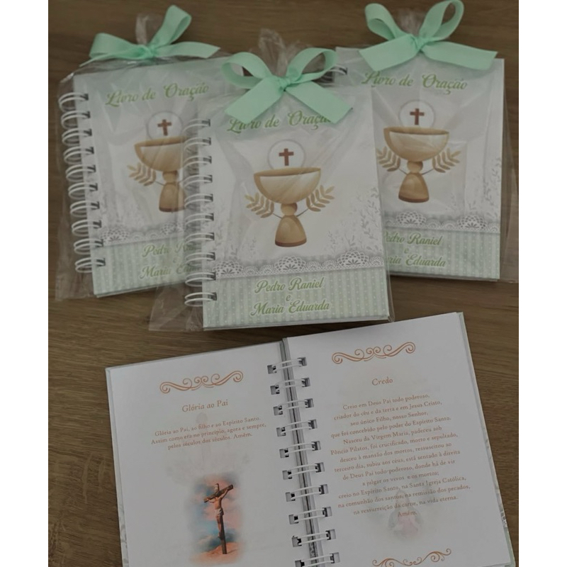Livro de Orações Personalizados  lembrancinha de batizado | Primeira Eucaristia | Peimeira Comunhão