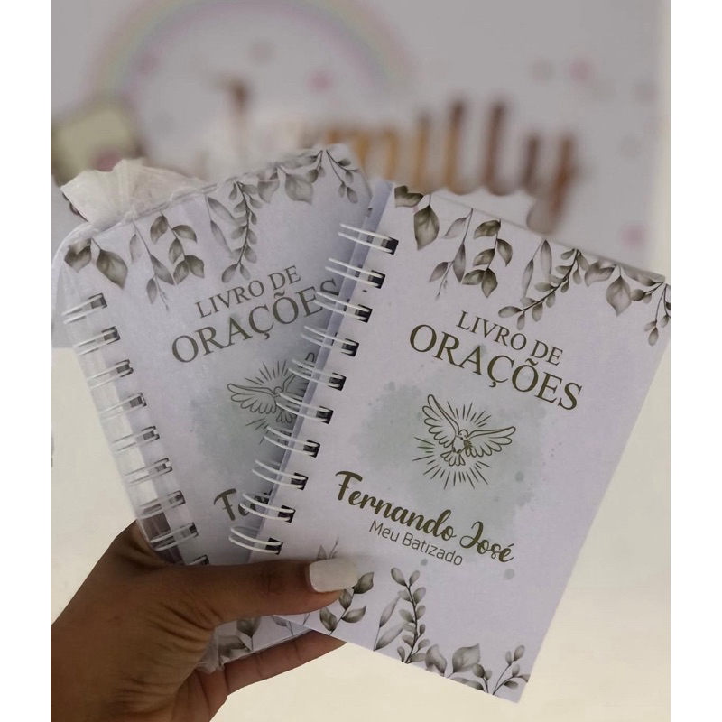 Livro de Orações lembrancinha de Batizado | Primeira Eucaristia | Primeira Comunhão | Fazemos todos os temas em Oferta na Shopee