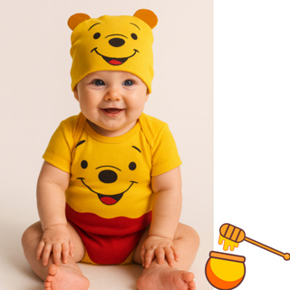 Body Bebê Infantil Mêsversário Temático Ursinho Pooh Super Confortável Linha Premium em Oferta na Shopee