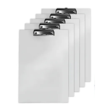 Kit 5 Prancheta A4 Branca Lousa Portátil Oficio Eucatex C/ Prendedor