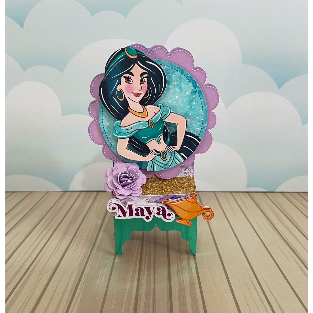 ✨ BIS Duplo Luxo - Jasmin, Jasmim, Princesa - Papelaria Personalizada - Lembrancinha de Festa