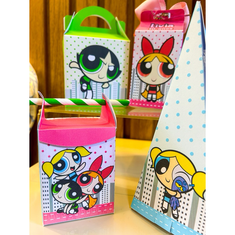 kit Festa Caixas Personalizadas Meninas Super poderosas Festa Meninas Superpoderosas Lembrancinhas com nome
