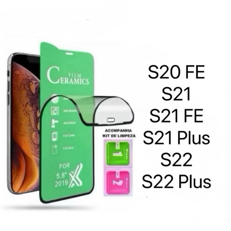 Película Cerâmica 9D 3D Gel Hidrogel Flexíve Para Samsung Galaxy S20 FE S21 S21 FE S21 Plus S22 S22 Plus em Oferta na Shopee