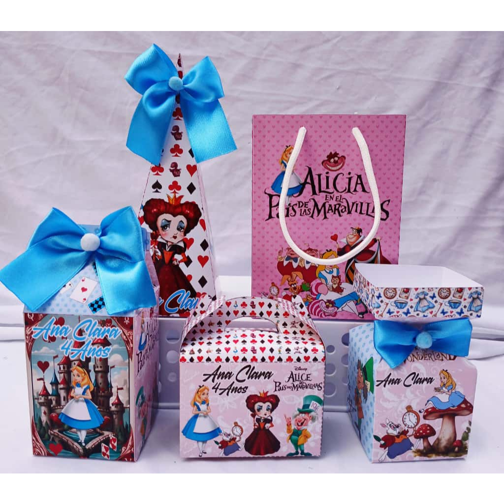Alice no Pais das Maravilhas Lembrancinha de Aniversario Personalizado Infantil
