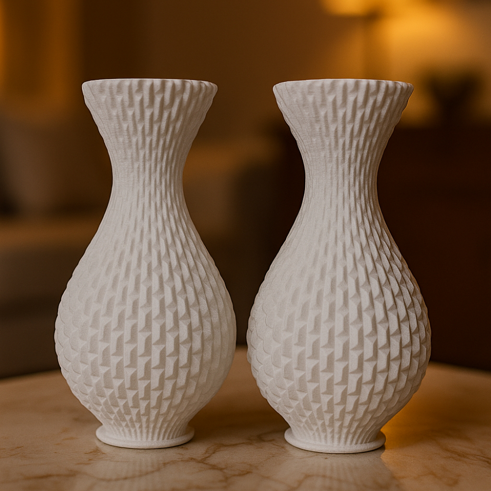 Par Vasos Geométricos Estilosos 3d Decoração Moderna Feita de Plástico Resistente Desings Estilosos