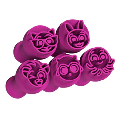 Kit 5 Carimbos para Doces - Bolinhos Fofos - Bolo fofo
