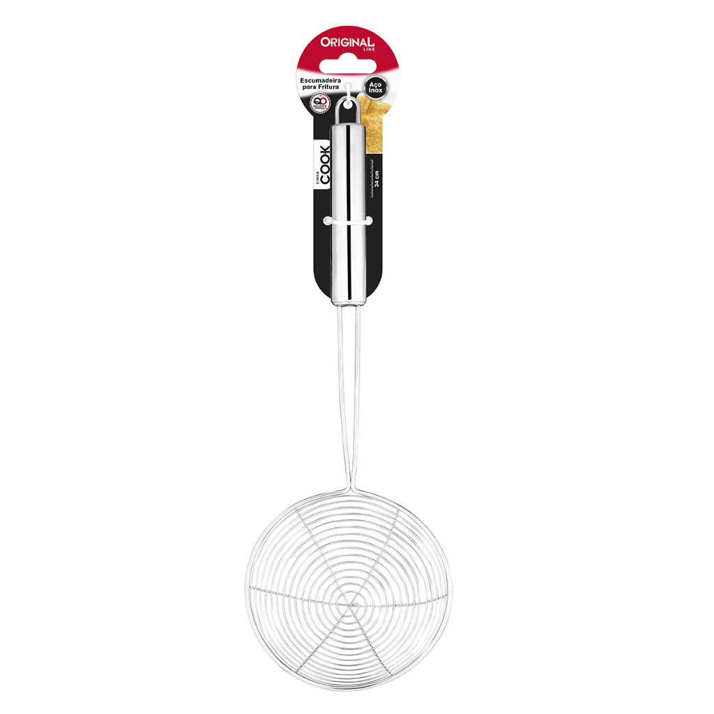 Escumadeira Para Pegar Fritura Em Inox Pegador Com Escorredor Grade De Óleo Quente Prático Cozinha em Oferta na Shopee