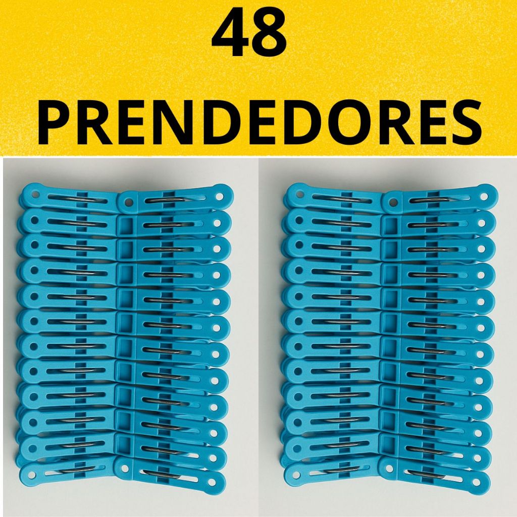 48 Prendedores de Roupa Resistente Para Varal Lavanderia AZUL