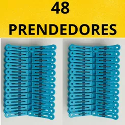 48 Prendedores de Roupa Resistente Para Varal Lavanderia AZUL