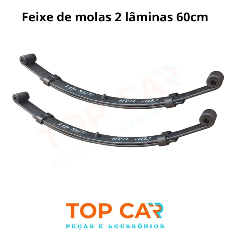 Par de feixe de molas 2 lâminas 60cm Capacidade de 350kg para carretinha reboque trailer carrinho nova com bucha noolhal em Oferta na Shopee