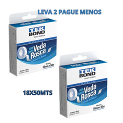 Fita Veda Rosca Encanamento Multiuso 18mm x 10m-25m-50m Tekbond