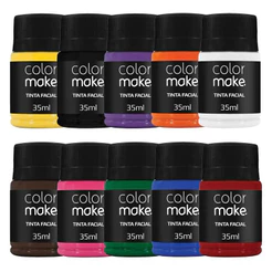 Maquiagem Líquida Tinta Facial 35ml Colormake à base de água, fácil de aplicar - Cores Vibrantes e Alta Pigmentação