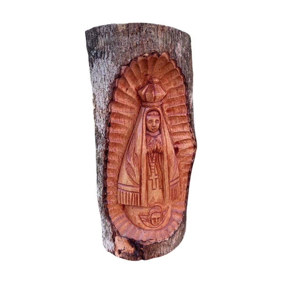 Nossa Senhora Artesanal Madeira Detalhada Oferta Religiosa