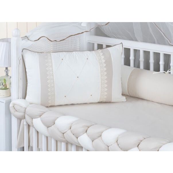 Kit Berço Americano 9 Peças 519 Nervura/Gripir - Lateral Trançada MENINO/MENINA Luxo + SAIA DE BERÇO