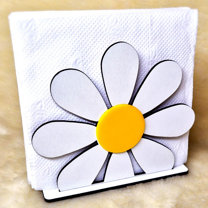 Kit Porta Guardanapo Margarida Lembrancinha Aniversario MDF acrilico MDF-CRU