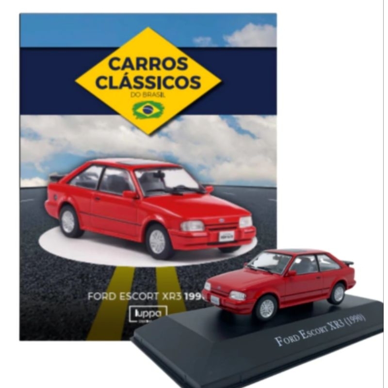 Miniatura Ford Escort XR3 (1990) Coleção Carros Clássicos do Brasil - Escala 1/43