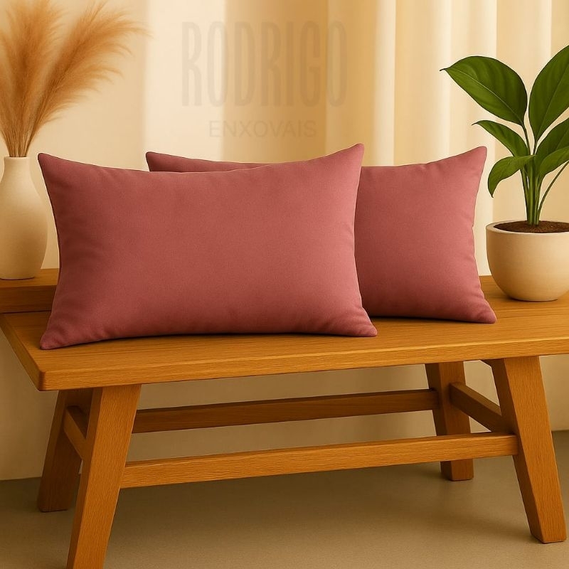 kit 2 Almofadas Baguete 50x30 em Suede "enchimento incluso"