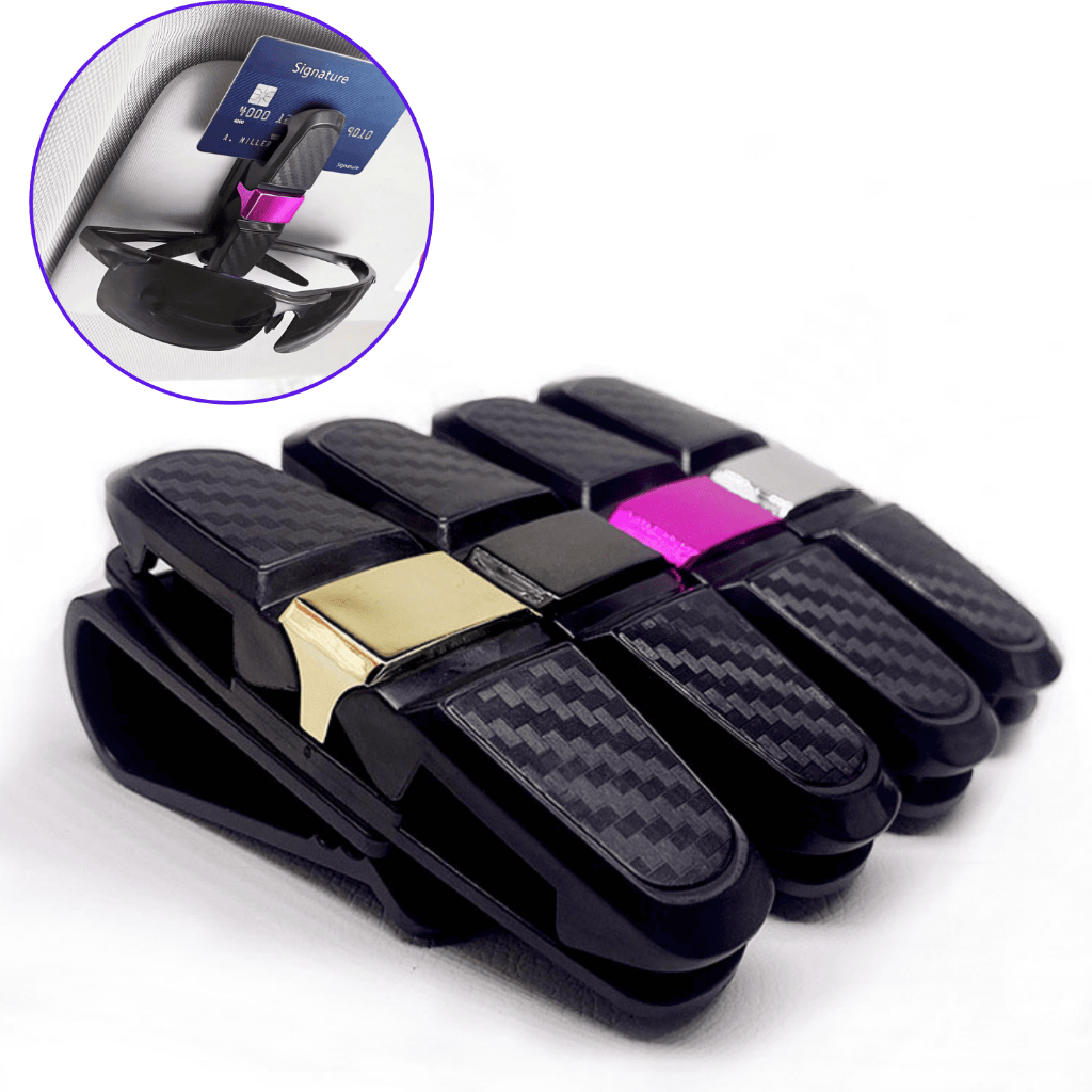 Suporte Óculos Carro Clipe Veicular Porta-Cartões Prático Organizador Veícular Gancho Multifuncional em Oferta na Shopee
