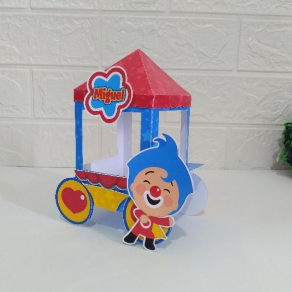 Caixa Carrinho De Pipoca Personalizado Palhaço Plim Plim/Lembrancinhas Personalizadas Para Festas/Caixinhas