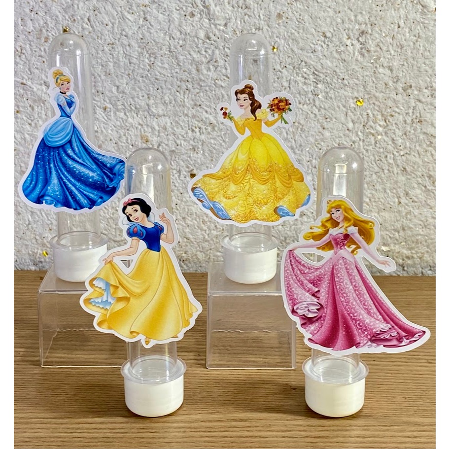 20 a 60 Apliques para Tubete de 13cm - Princesas - (SEM TUBETE) | Festa Aniversário Infantil