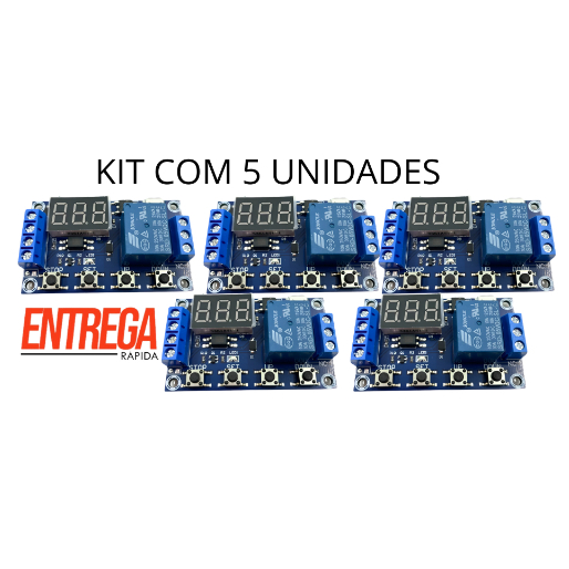 Kit/5 Unidades Relé Temporizador Digital Ajustável Timer P/ Chocadeira