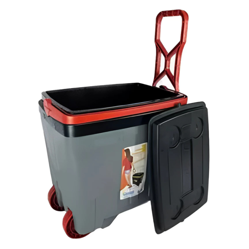 Cooler Caixa Térmica Com Rodinhas 34 Litros Alça Para Praia Pesca Camping