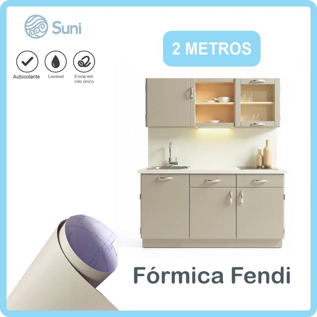 Papel de parede Formica Fendi 2m x 61cm Premium para quarto Sala Cozinha móveis Impermeável Contact