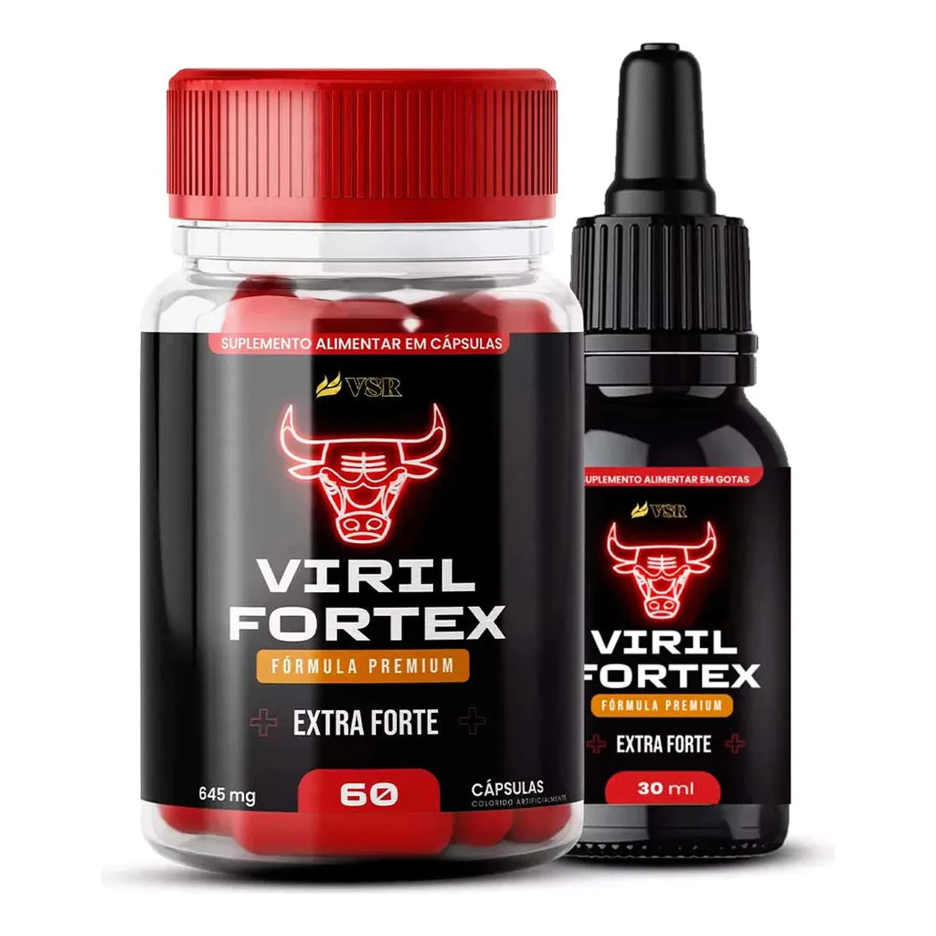 1 Viril Fortex 60 Cápsulas + 1 Viril Fortex Gotas 30ml Sabor em Oferta na Shopee