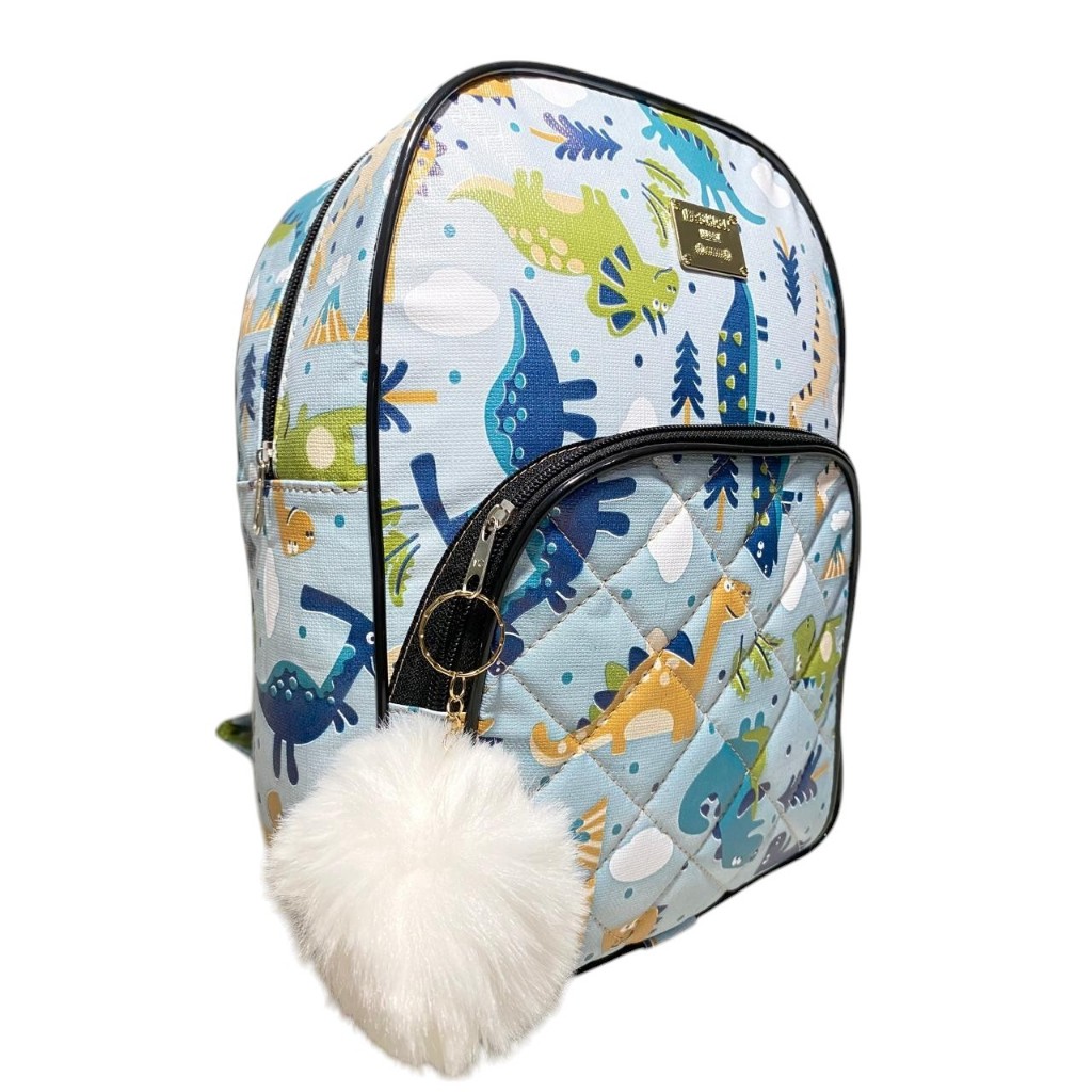 Mochila Maternidade Mediana Menino Menina 32x25 Escolar Ou Cresse & Acompanha Pompom