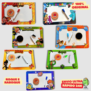 Lousa Mágica Risque e Rabisque Gamer Youtuber Athos Cadres Problems Caneta e Apagador Algazarra em Oferta na Shopee