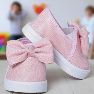 Tênis Infantil Bebe Feminino com Laço Slip On Confortável - Glitter Princesa em Oferta na Shopee