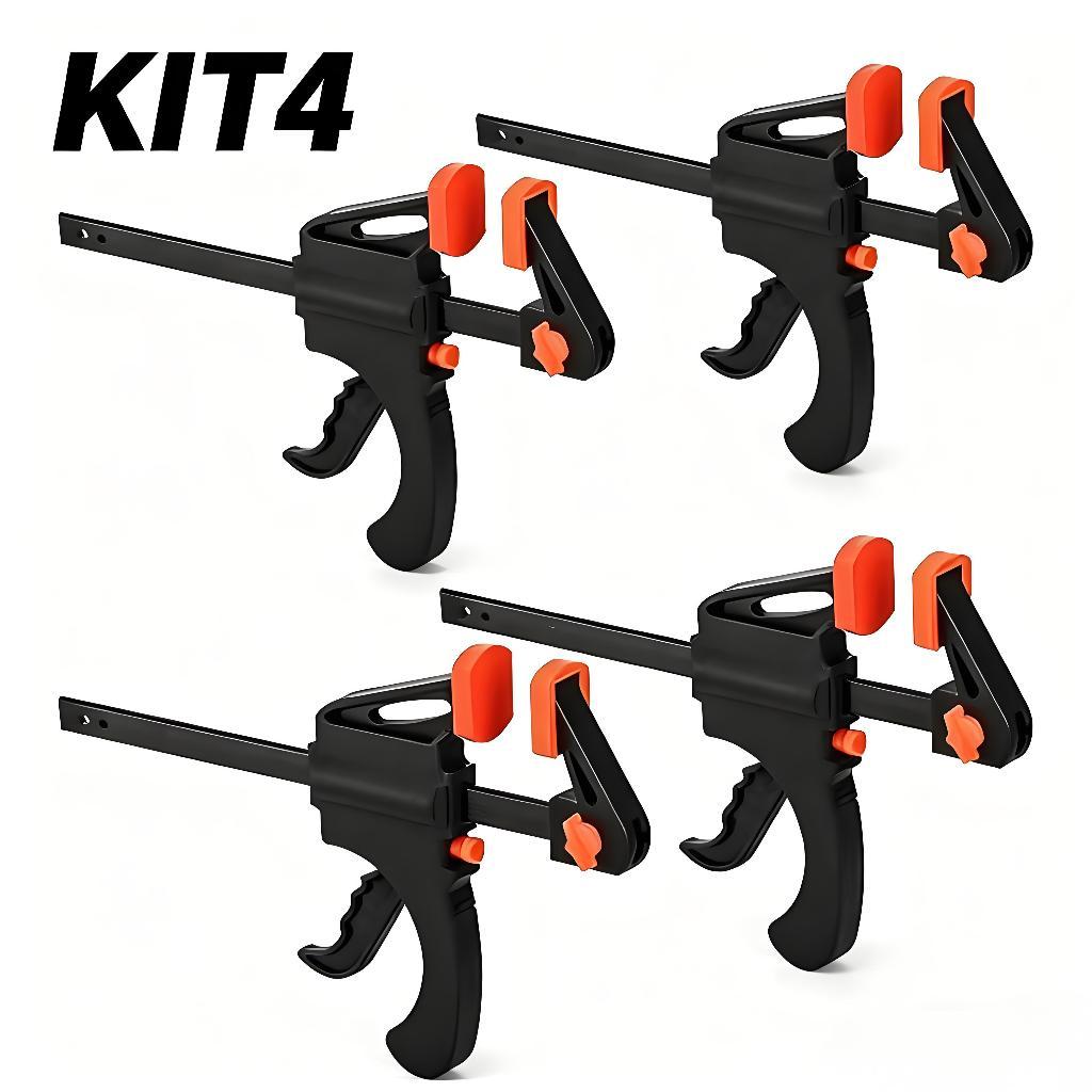 Kit 4 Grampo Sargento Aperto Rapido Universal 4 pol Tipo F Marceneiro em Oferta na Shopee